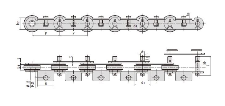 Bottle Washer Conveyor Chains P150F145A1 P192F2A1