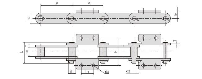 Conveyor Chain With Attachments DS400 DS640 SDB400 SDB500 ( 540 ) SDB630