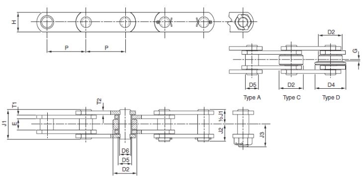 Conveyor Chain Z Series Solid Pin Z100 Z160 Z300 Z40