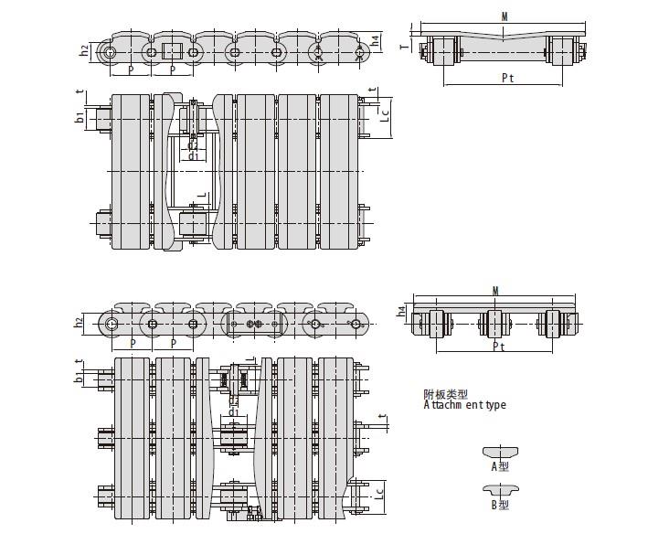 Conveyor Chains For Paper Mill FV63F18-P-63 P63F33 P63F45