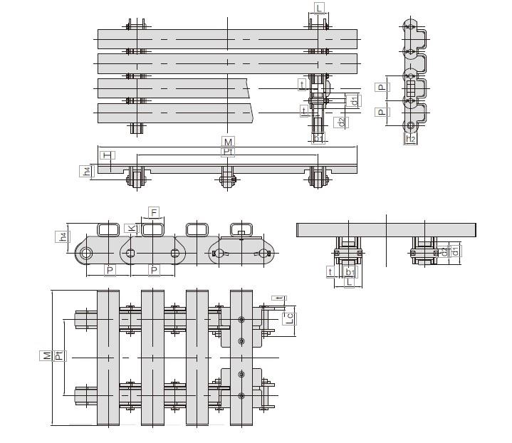 Conveyor Chains For Paper Mill P63F40 P100F361