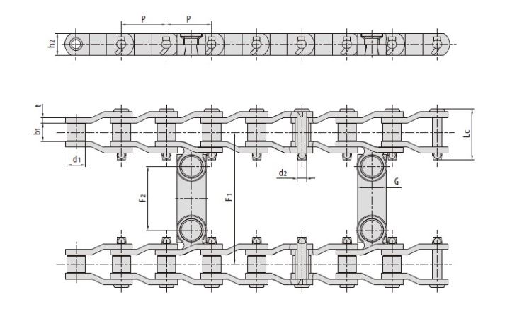 Conveyor Chains For Road Construction Machinery SS40SL SS40SLF2