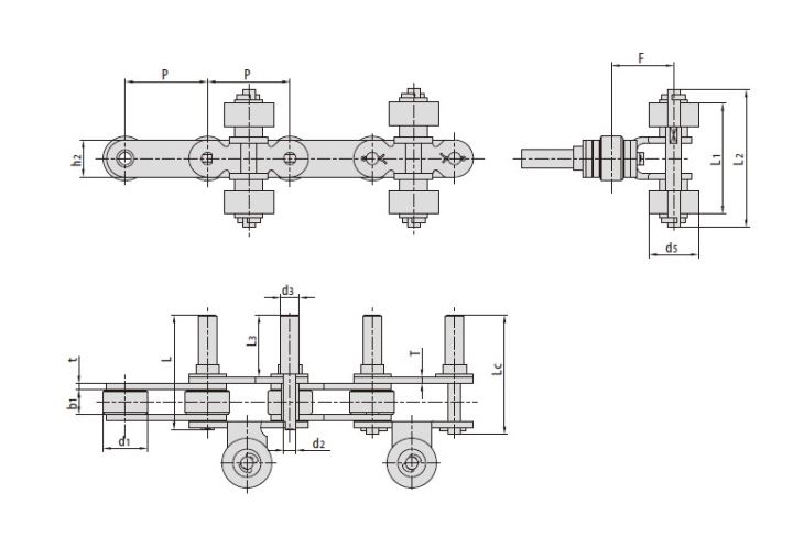 Conveyor Chains For Spraying Equipment P38.1F28 P42.5F2 P53F2