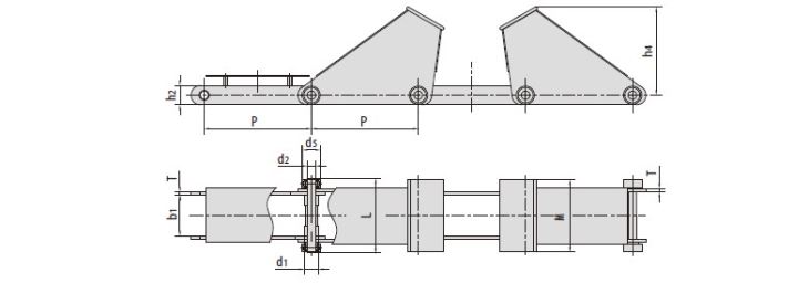 Conveyor Chains For Steel Mill P1000 P250F168