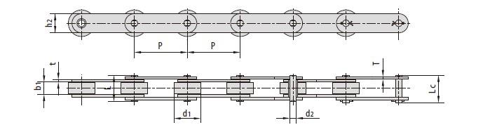 Conveyor Chains P12.7F15 P15.875 *P19.05 P19.05F1 P19.05F2 P19.05F5 P19.05F6 P20F1 P22 P22.23F1 P25F4 P25F5 P25F7 P25.4F5 P25.4F8 P25.4F9 P25.4F10 P26 P30 P30F1 P30F7 P30F10 P31.75F12 P35F4 P35F7 P38.1F11 P38.1F17 P38.1F19 P40F9 P41F1 P41.3F4 P41.3F6