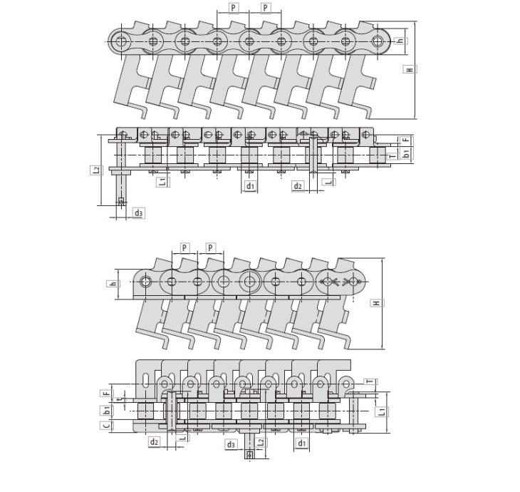 Conveyor Chains For Metal Decorating System HXP31.75 HX16AF56