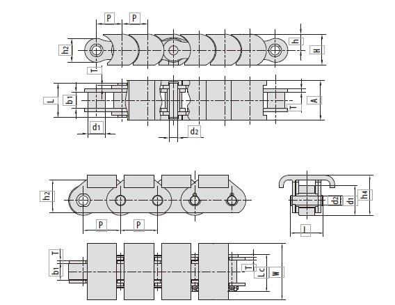 Double Flex Chains 08B-TP 10B-TP 12B-TP P40F3 P40F5 P63F6 P63F9 P63F26 P63F15 P63F31 P63F32 P76.2F19 P76.2F27 P100F174