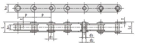 Hollow Pin Conveyor Chains HP12.5 C08BHP C40HP C50HP C60HP C80HP C2040HP C2040HPF1 C2050HP C2060HP C2060H-HP HB38.1F8 HB38.1F15 HP40F1 HP40F2 HP50F1 HP50F7 HP50F10 HP50F16 C2080HP HB55 HB55F1