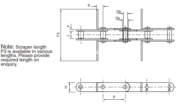 Scraper Chain FV40 FV63 FV90 FV112 FV140 FV180 FV250