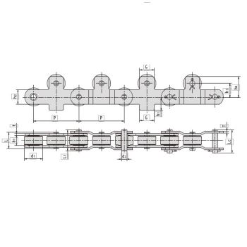 Conveyor Chains With Attachments P100F126 P110F5 P110F21