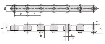 Hollow Pin Conveyor Chains C12AHB C12BHP C2042HP C2042H-HP C2052HP C2052HPF1 C2052HPF3 C2052H-HP C2062HP C2062H-HP C2062H-HPF3 C2082HP C2082H-HP C1655HP 63HPF1 C2102HP DH4202HP DH4203HP DH8403HP DH42035HP DH4204HP DH8404HP DH8406HP HB25.4F2 HB25.4F4 HB38.1F2 HB38.1F6-R HB40F1 HB41.4