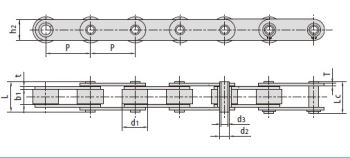 Hollow Pin Conveyor Chains HB50 HB50F9 HB50F12 HB50.42 HB50.8F3 HB50.8F8 HB50.8F9 HB50.8F11 HB50.8F12 HB50.8F18 HB50.8F20 HB50.8F26 HB55F2 HB57 HB63F11 HB63F12 HB63.5F1 HB65 HB65F1 HB75 HB76.2 HB76.2F2 HB76.2F6 HB76.2F9 HB80 HB80F4 HB86 HB100F3 HB100F6