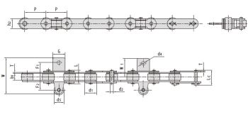 Tobacco Conveyor Chains C2082F35 C2082HF70 C2082F78