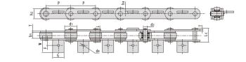 Tobacco Conveyor Chains M160F57A2-F-200 P200F33