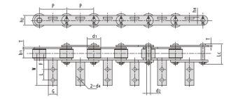 Tobacco Conveyor Chains P76.2F30 P50F46