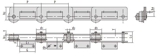 Tobacco Conveyor Chains M160F57A2-F-200 P200F33