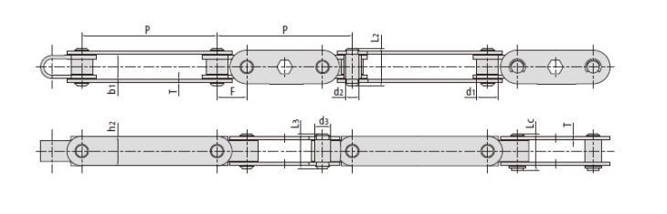 Universal Movement Conveyor Chains SJ240F1 SJ250F6 SJ300F9