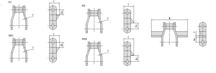 Welded-steel-type Mill Chains With Attachments WR78 WH78 WR124 WH124 WR82 WH82